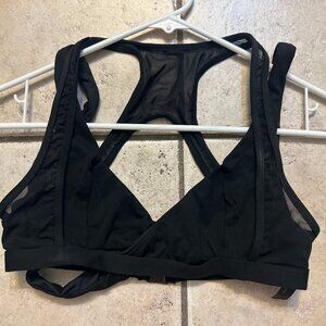 Nasty Gal top, straps, black and mesh.